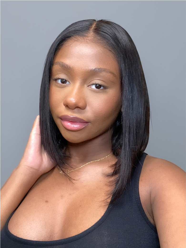Beme Glueless ReadyWear 4x4 Natural Black Silk Straight BOB Wig 100% Human Hair