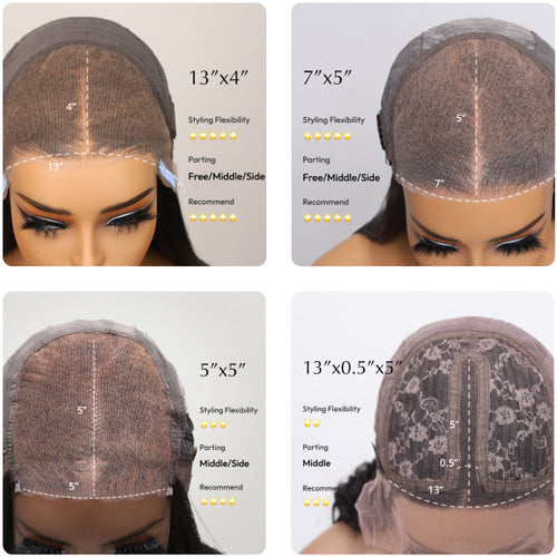 13×4, 7×5, 5×5, T Part Frontal Lace Wig Comparison