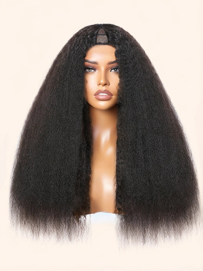 Beme V Part 2.0 Kinky Straight Glueless Wigs 100% Human hair