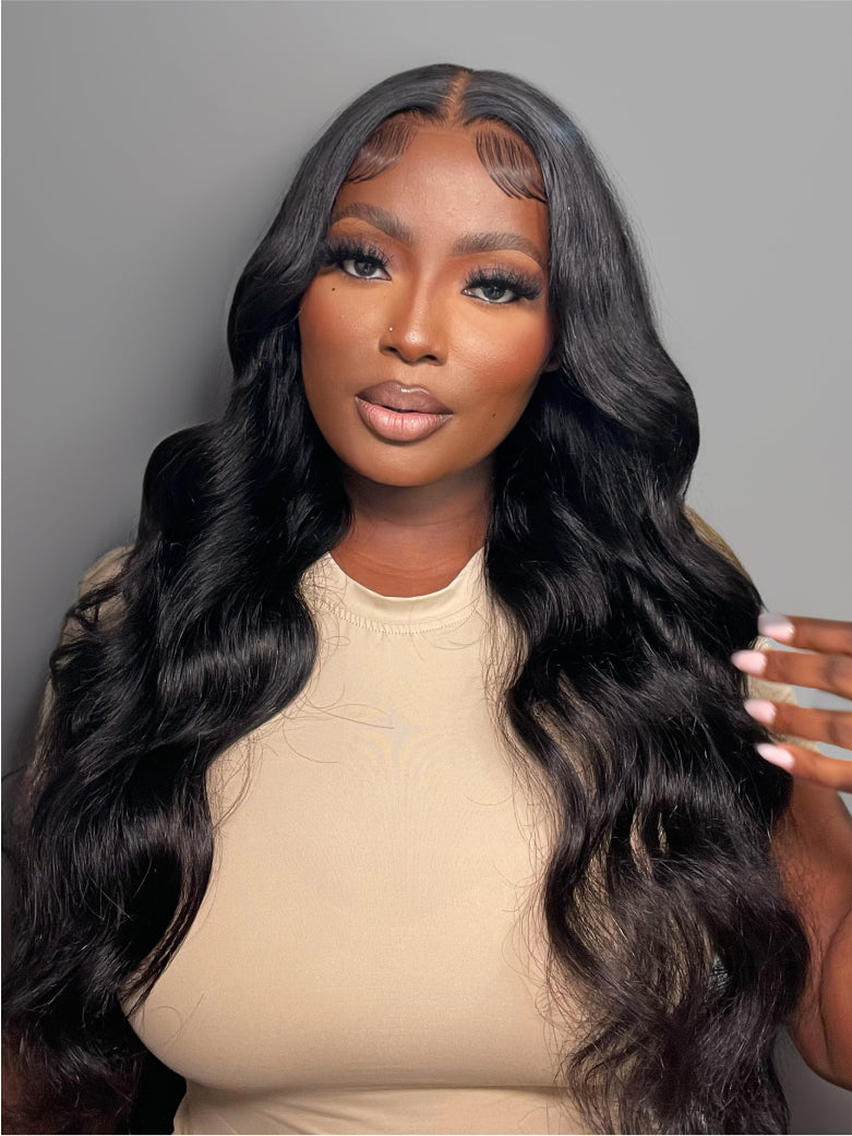 Beme Glueluess Plus 13x4 Black Body Wave Wig With 100% Human Hair