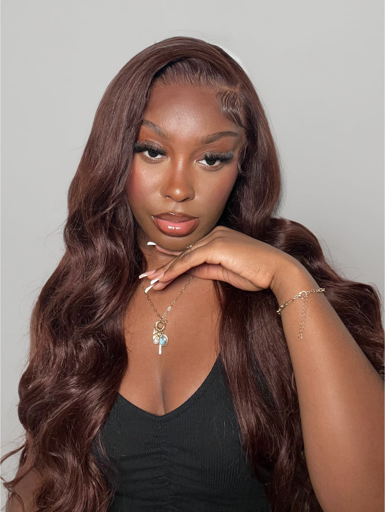 Beme 13x4 Glueless ReadyWear Hot Toffee Brown Body Wave Wig 100% Human Hair