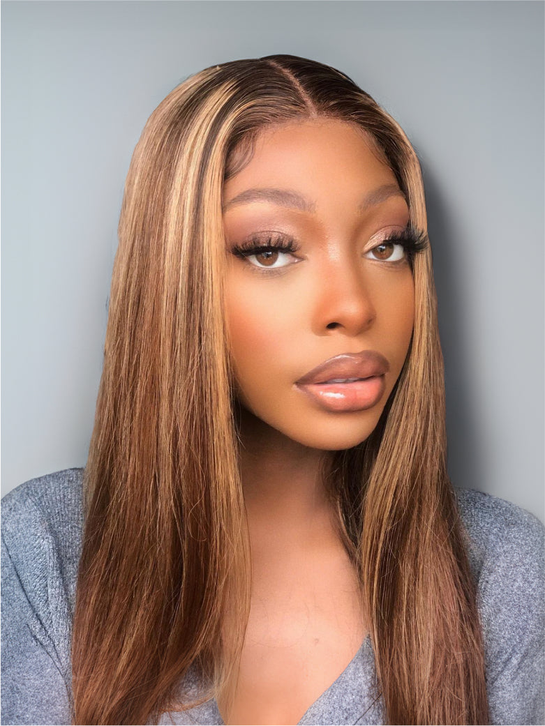 Beme Pre everything 7x5 Blonde Highlight Straight Wig With 100% Human Hair