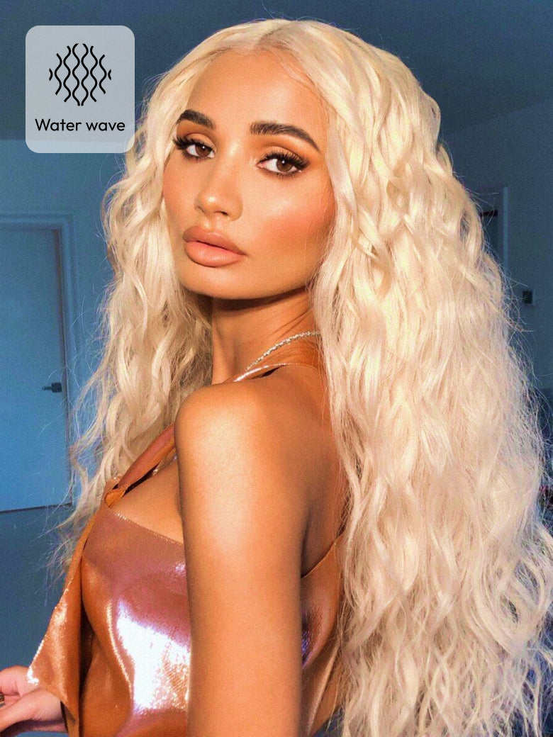 Beme 13x4 Blonde & Ginger Water & Deep Wave Wig With 100% Human Hair