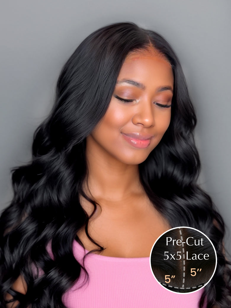 Beme Glueless Plus 5x5 Black& Ginger Body Wave Wig | 100% Human Hair