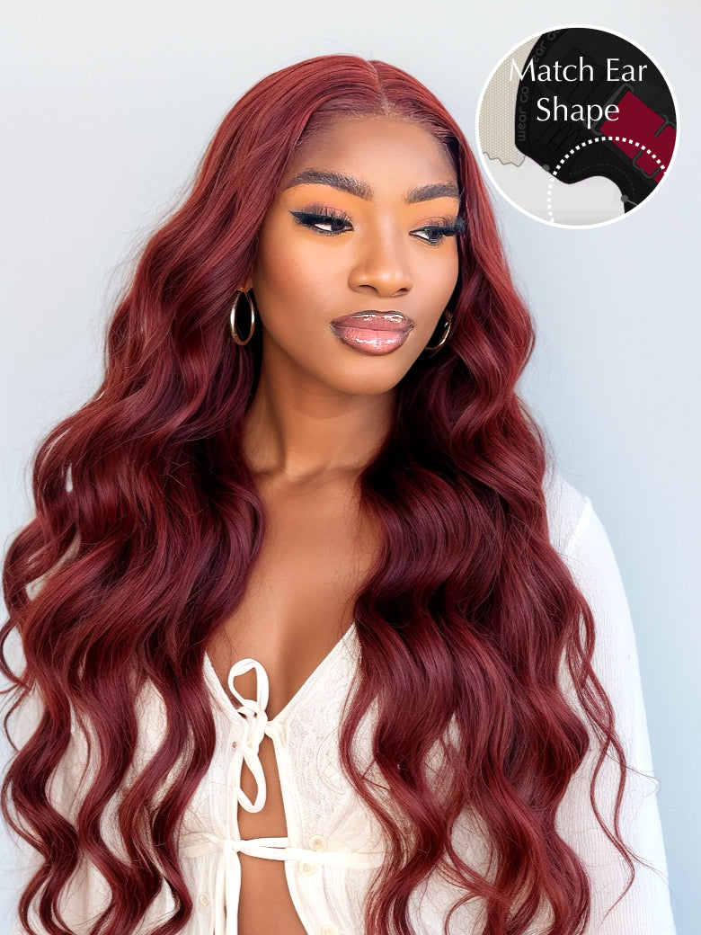 Beme Pre everything 5x5 Reddish Brown Body Wave Wig With 100% Human Hair