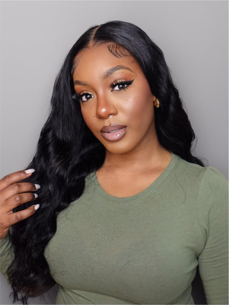 Beme Pre everything 7x5 Black & Burgundy Body Wave Wig With 100% Human Hair