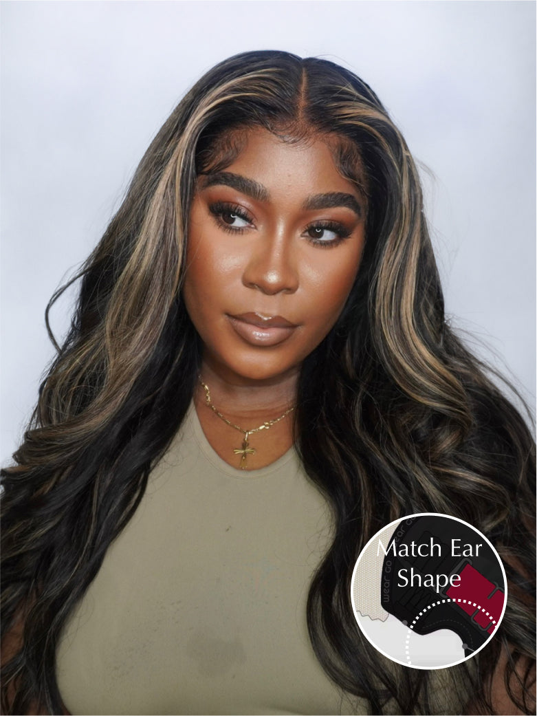 Beme Pre everything 7x5 Blonde Highlight Body Wave Wig With 100% Human Hair