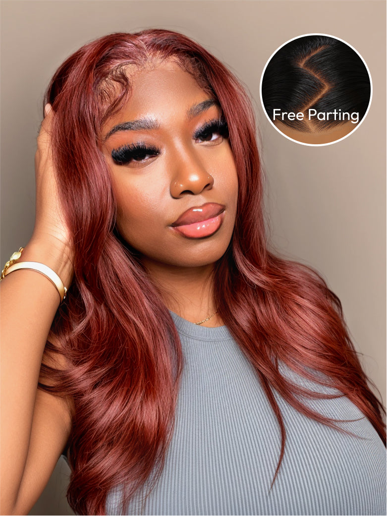 Beme Pre everything 7x5 Reddish Brown&Ginger Body Wave Wig With 100% Human Hair