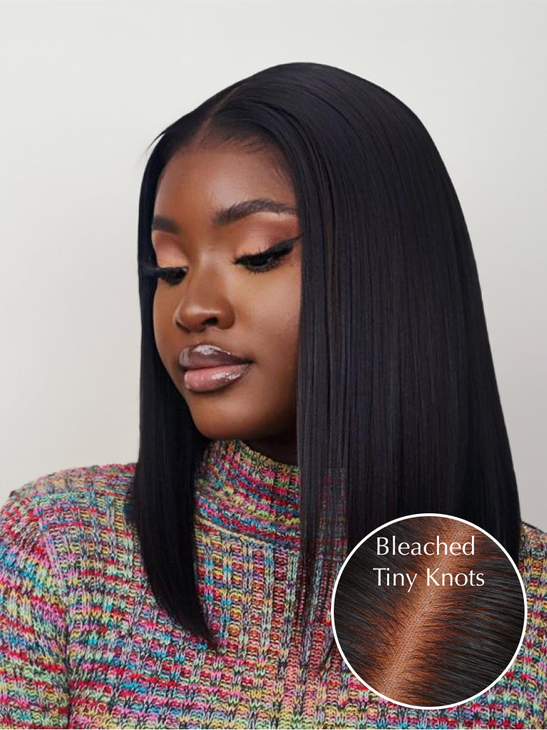 Beme Pre everything 4x4 Black & Highlight Straight Bob Wigs With 100% Human Hair