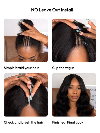 Beme V Part 2.0 Kinky Straight Glueless Wigs 100% Human hair