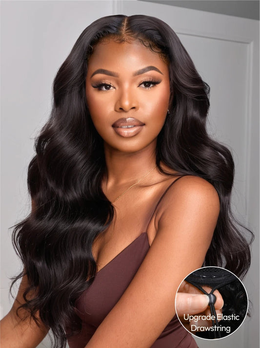 Beme V Part 2.0 Body Wave Natural Black Glueless Wigs 100% Human Hair for Beginner