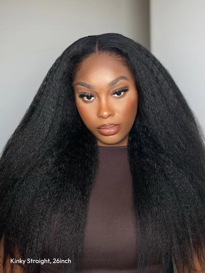 Beme V Part 2.0 Kinky Straight Glueless Wigs 100% Human hair