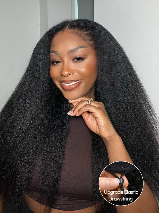 Beme V Part 2.0 Kinky Straight Glueless Wigs 100% Human hair