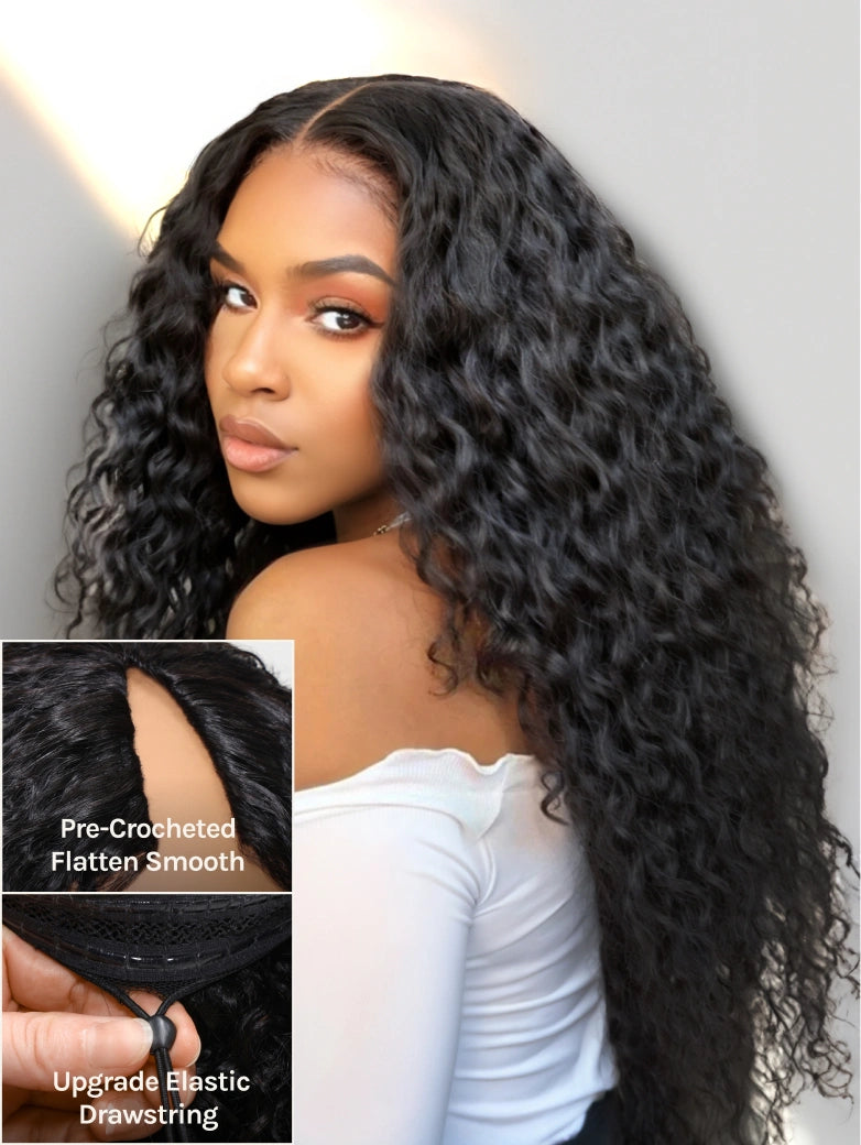 Beme V Part 2.0  Jerry&Kinky Curly Coily  Glueless Wigs No Leave Out  Wig With 100% Human Hair