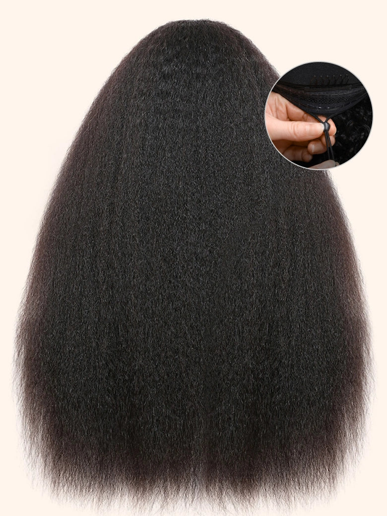 Beme V Part 2.0 Kinky Straight Glueless Wigs 100% Human hair