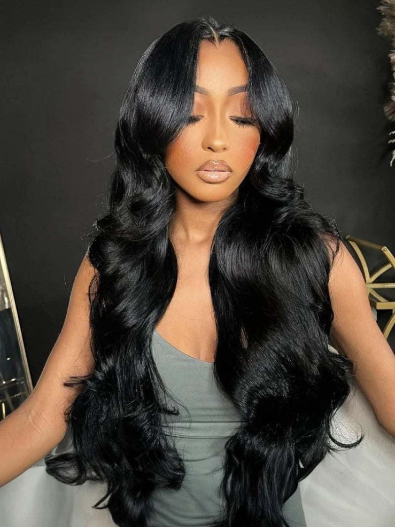 Beme Glueless MultiLace 13x4 Skin Tone Perfect Match Natural Black Straight Wig 100% Human Hair