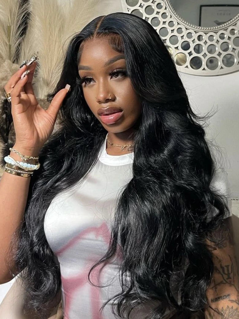 Beme Glueless MultiLace 13x4 Skin Tone Perfect Match Natural Black Straight Wig 100% Human Hair