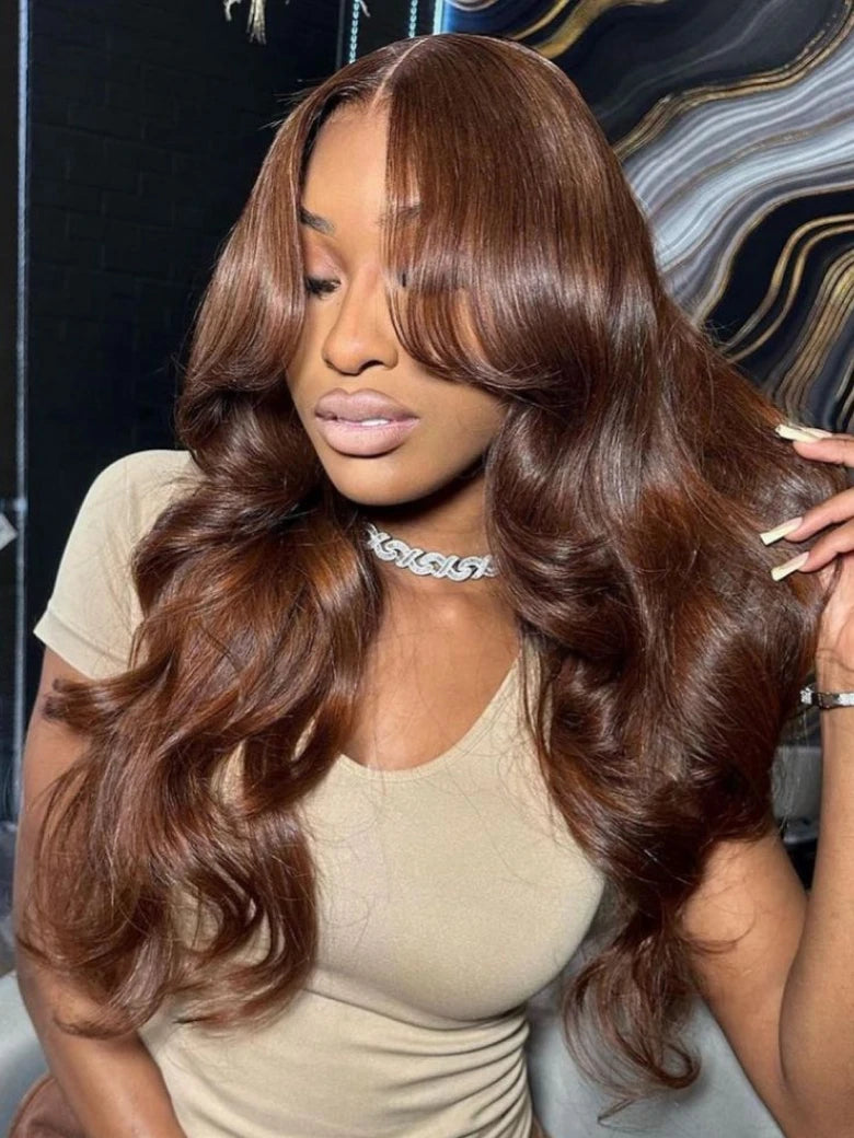 Beme 13x4 Glueless ReadyWear Hot Toffee Brown Body Wave Wig 100% Human Hair