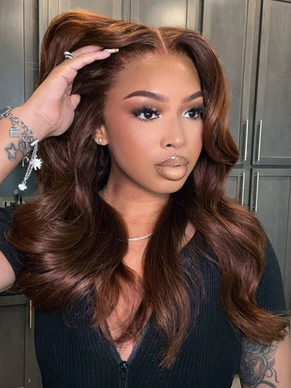 Beme 13x4 Glueless ReadyWear Hot Toffee Brown Body Wave Wig 100% Human Hair