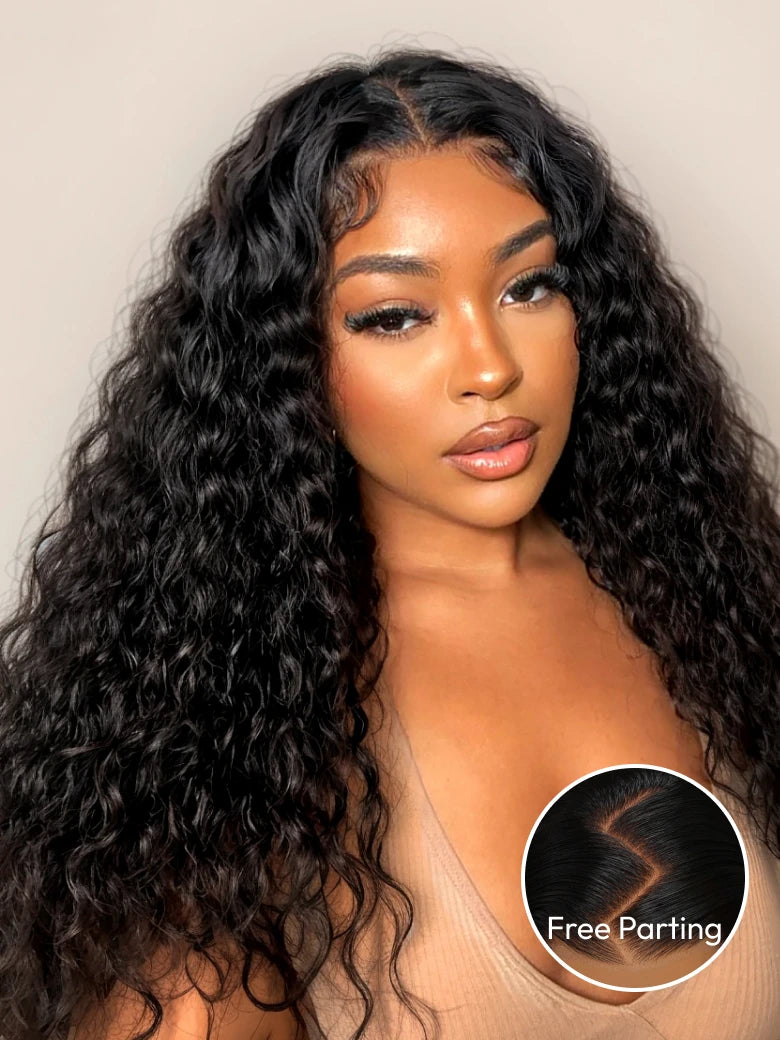 Beme 13x4 Glueless ReadyWear Black Water Wave Wig 100% Human Hair